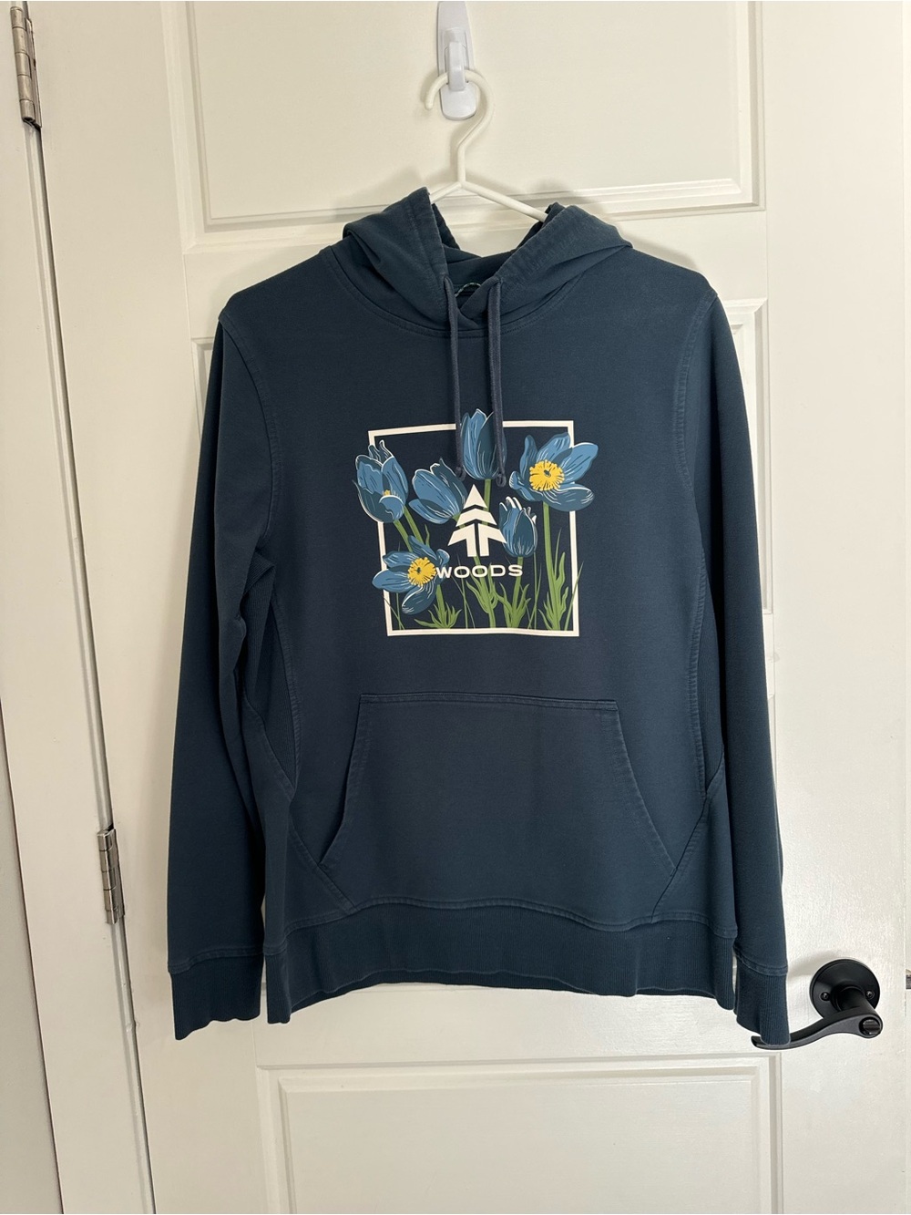 Woods Floral Graphic Hoodie in Slate Blue